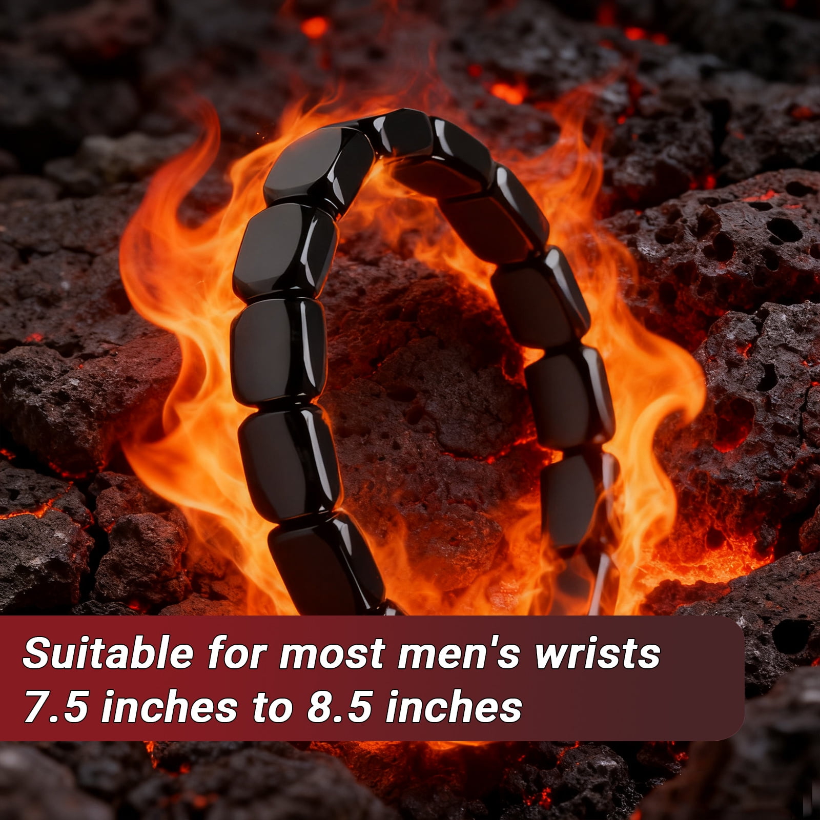 Hematite Bracelet for Men, Natural Hematite Stretch Bracelet, Reclaim Your Confidence, Stylish Restore Confidence Inspirational Jewelry, Male Energy Inspirational Gift Jewelry(2)