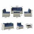 thumbnail image 5 of Amopatio 5 Pieces Patio Conversation Set, Outdoor Sectional PE Rattan Wicker Furniture Seat,NAVY, 5 of 7