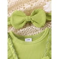 thumbnail image 4 of Suealasg Baby Girls Ireland Festival Outfit 3 6 9 12 Months Infant Girls Long Sleeve Shamrock Print Romper Dress + Headband 0-18M 2Pcs Newborn Girl Spring Clothes Set, 4 of 9
