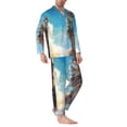 thumbnail image 2 of Kdxio Blue Sky Winged Cat Men’s Pajama Set Pajamas For Men 2 Piece PJ Set with Men Pajama Pants and Long Sleeve T-Shirt Lounge Set-X-Large, 2 of 7