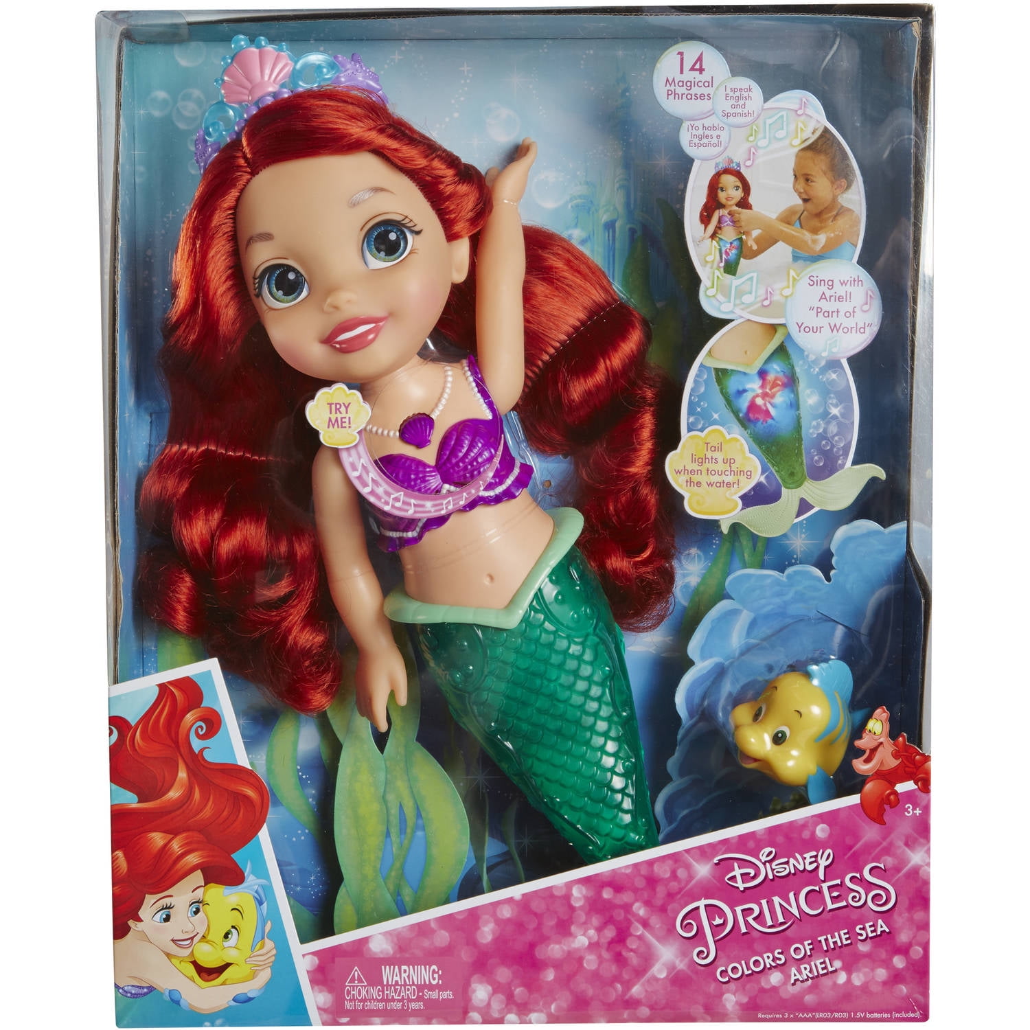 ariel bath doll light up tail