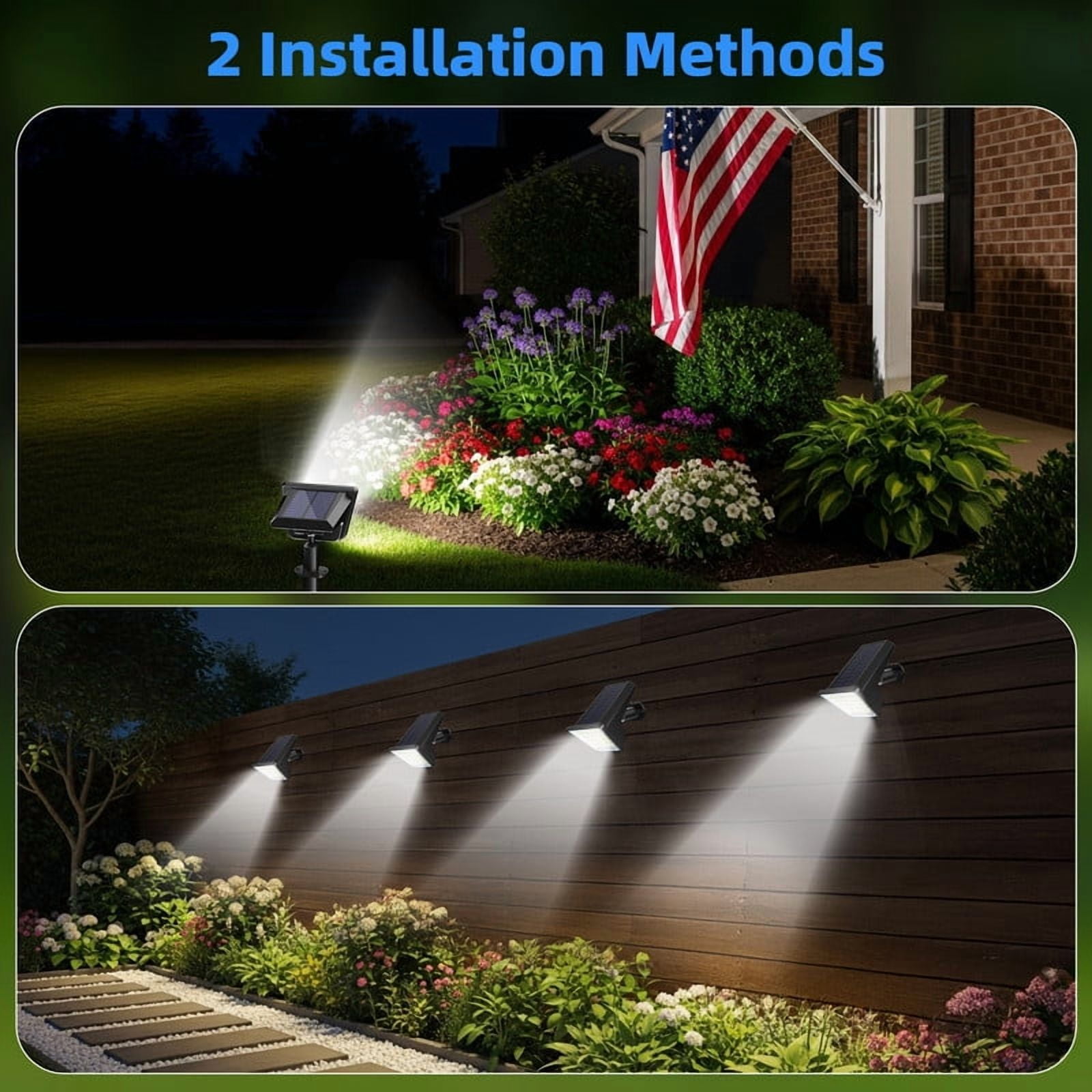 SZRSTH Solar Lights Outdoor, 4 Pack Waterproof LED Lights for Outdoor Decor Yard Garden Landscape Pathway