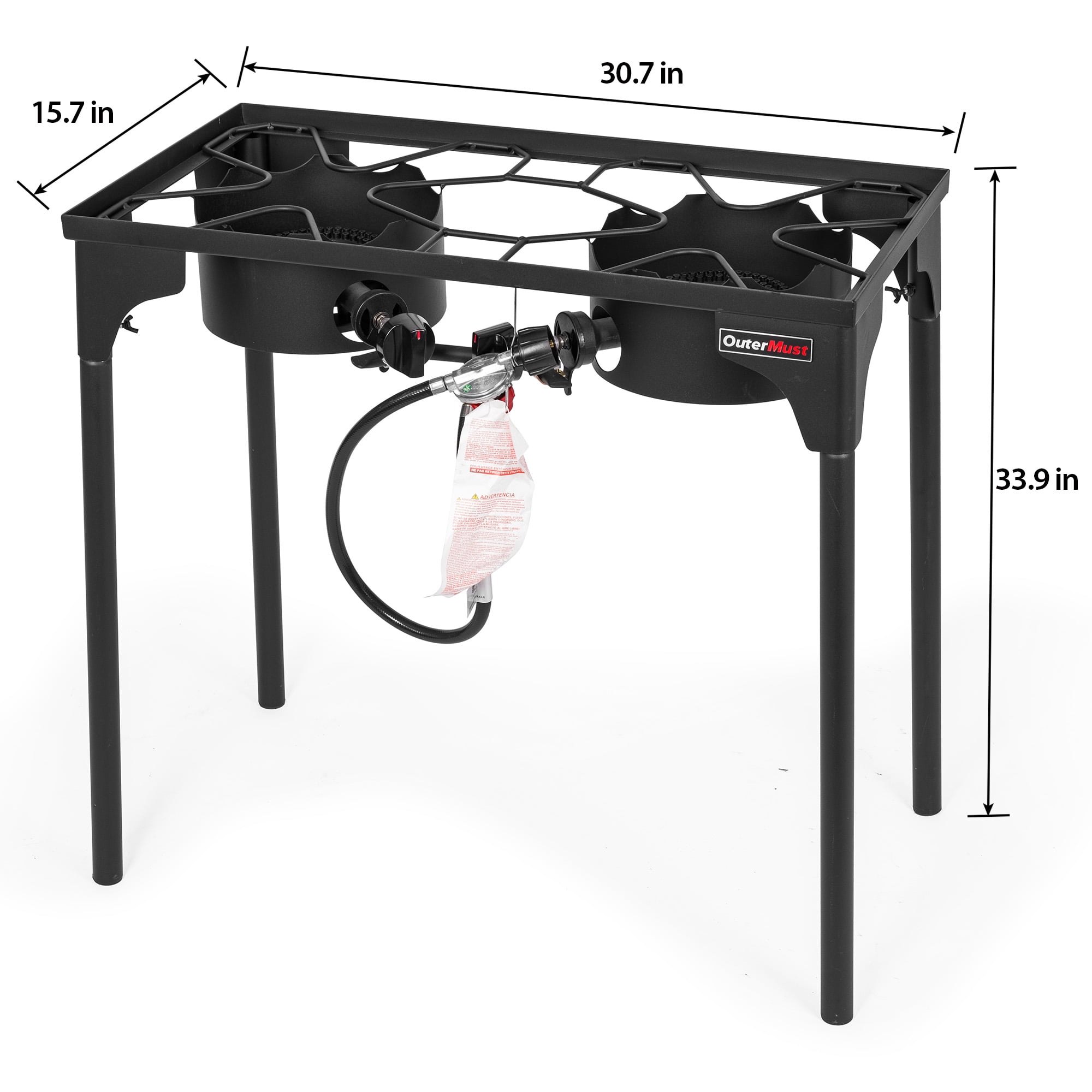 OuterMust 2 Burner Propane Gas Stove with 0-3 PSI Adjustable Regulator and Removable Legs Gas Burners for Cooking Perfect for Home Brewing, Seafood Boil and Camping