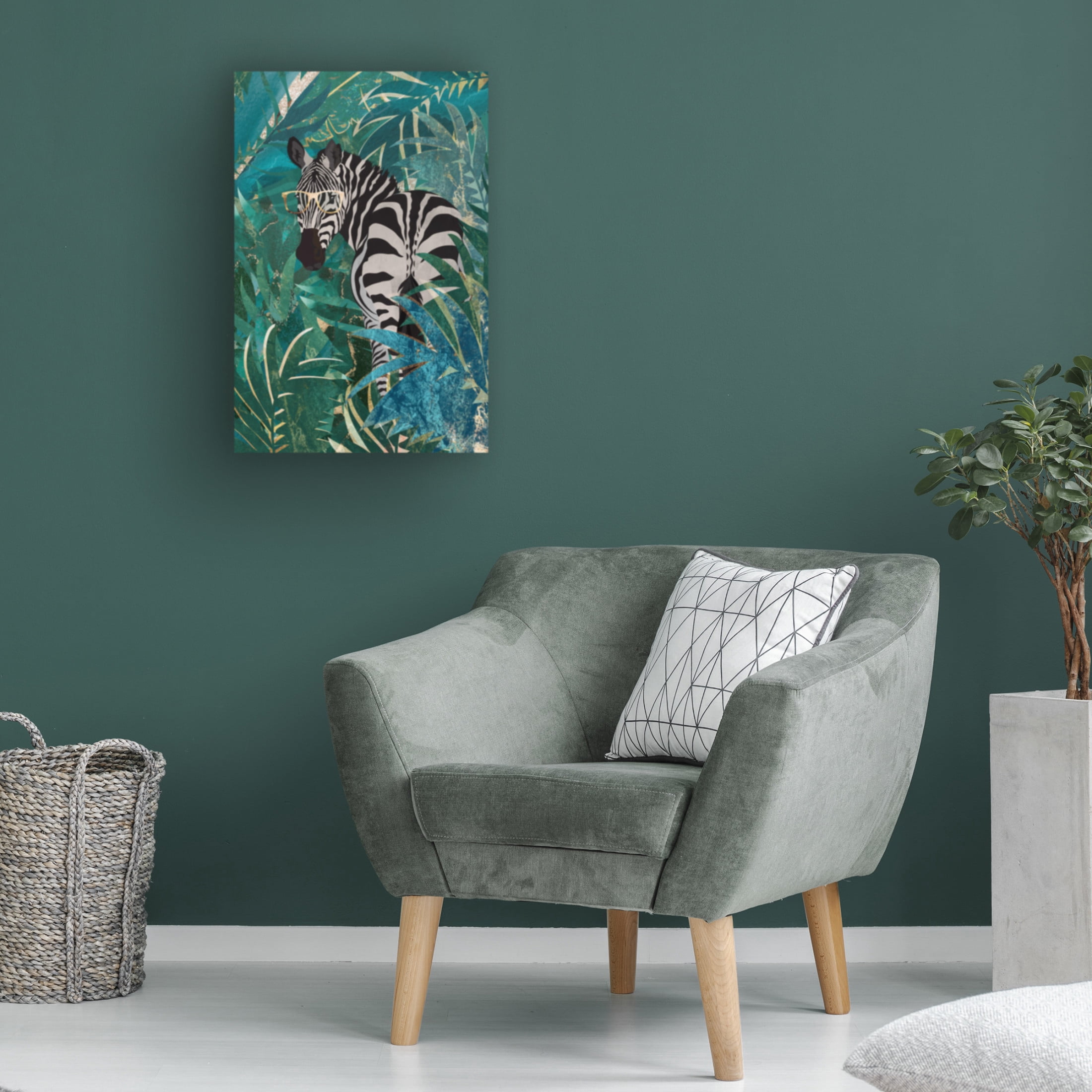 Trademark Fine Art Sarah Manovski Zebra in the jungle 2 Canvas Wall Art