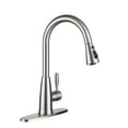 thumbnail image 2 of Boyel Living 3-function Kitchen Sink Faucets,Single Handle Pull-down Spout Kitchen Faucet with Base Plate Suit to 1 or 3 Holes Brushed Nickel, 2 of 9