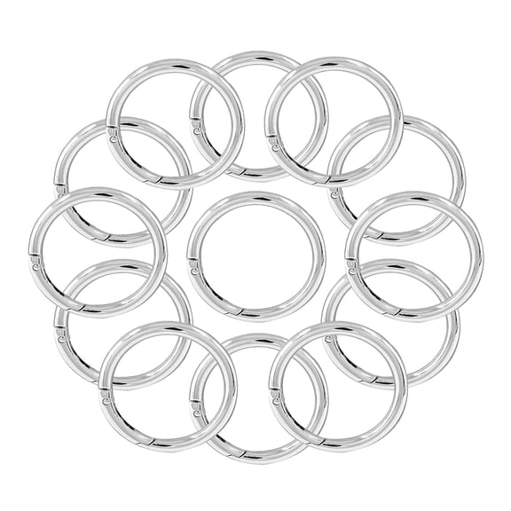 20 Pcs Spring O Rings, Zinc Alloy Round Metal Split Rings, Round Carabiner Snap Clip for Key Chains, Bag, Purse (Silver, 25mm/1 inch Inner Dia)