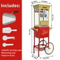 thumbnail image 2 of Popcorn Machine with Cart, 12 Oz Popcorn Maker with Stainless-Steel Kettle Makes up to 48 cups, Vintage Popcorn Popper Movie Theater Style, Red, 2 of 8