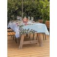 thumbnail image 2 of Outdoor Tablecloth with Umbrella Hole and Zipper, Aqua Christmas Snowman Rectangle Table Cloth 52x70 Inch Waterproof Tablecloth, Winter Xmas Tree Snowflakes Picnic Table Cover for Patio Camping, 2 of 7