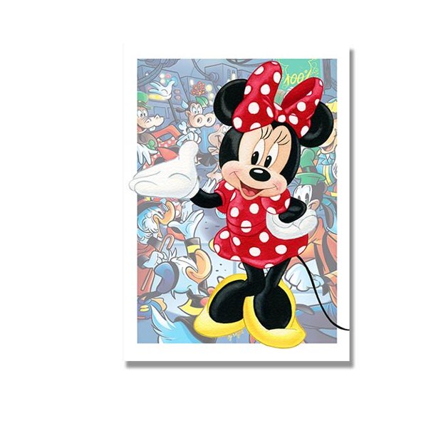 Disney Cartoon Mickey Mouse and Donald Duck Canvas Painting Poster and Print Nursery Wall Art Pictures for Kids Room Decoration60x90cm No Frame Gao Jinjia LED