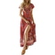 thumbnail image 1 of Vestido Bohemio Floral Vestido Largo Con Abertura Lateral Vestido de Verano Vestido de Verano Con Cuello en V Para Mujer Vestido de Vacaciones Con Estampado Floral Bohemio de Playa Odeerbi  ODB115574, 1 of 6