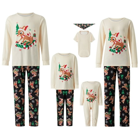 

Dewadbow Christmas Family Matching Pajamas Christmas Pjs Holiday Nightwear Sleepwear Sets Long Sleeve Pjs