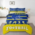 thumbnail image 2 of American Football Comforter King Size,Football Bedding Sets for Kids Boys Girls,Blue Yellow Sports Comforter Sets,Football City Team Duvet Insert with 2 Pillowcases(Los Angeles), 2 of 7