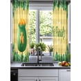 thumbnail image 2 of Happy St. Patrick's Day Sheer Curtains 45 Inch Length 2 Panels Set for Living Room/Bedroom, Spring Coin Clovers Yellow Plaid Kitchen Curtains Grommet Semi-Sheer Curtains Window Treatments 42"x45"x2, 2 of 7