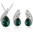 thumbnail image 3 of ATTOE Explosion Models Crystal Necklace Jewelry Jewelry Set Diamond Ear Ring Necklace Accessories Two-Piece Female (Color : C), 3 of 3