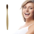 thumbnail image 5 of Biodegradable Natural Bambo0 Toothbrushes 10 Count,Brown Manual Toothbrush, 5 of 5