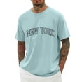 thumbnail image 2 of New York Graphic Tees for Men 2026 Summer Casual Short Raglan Sleeve Crewneck T Shirts Streetwear, 2 of 5