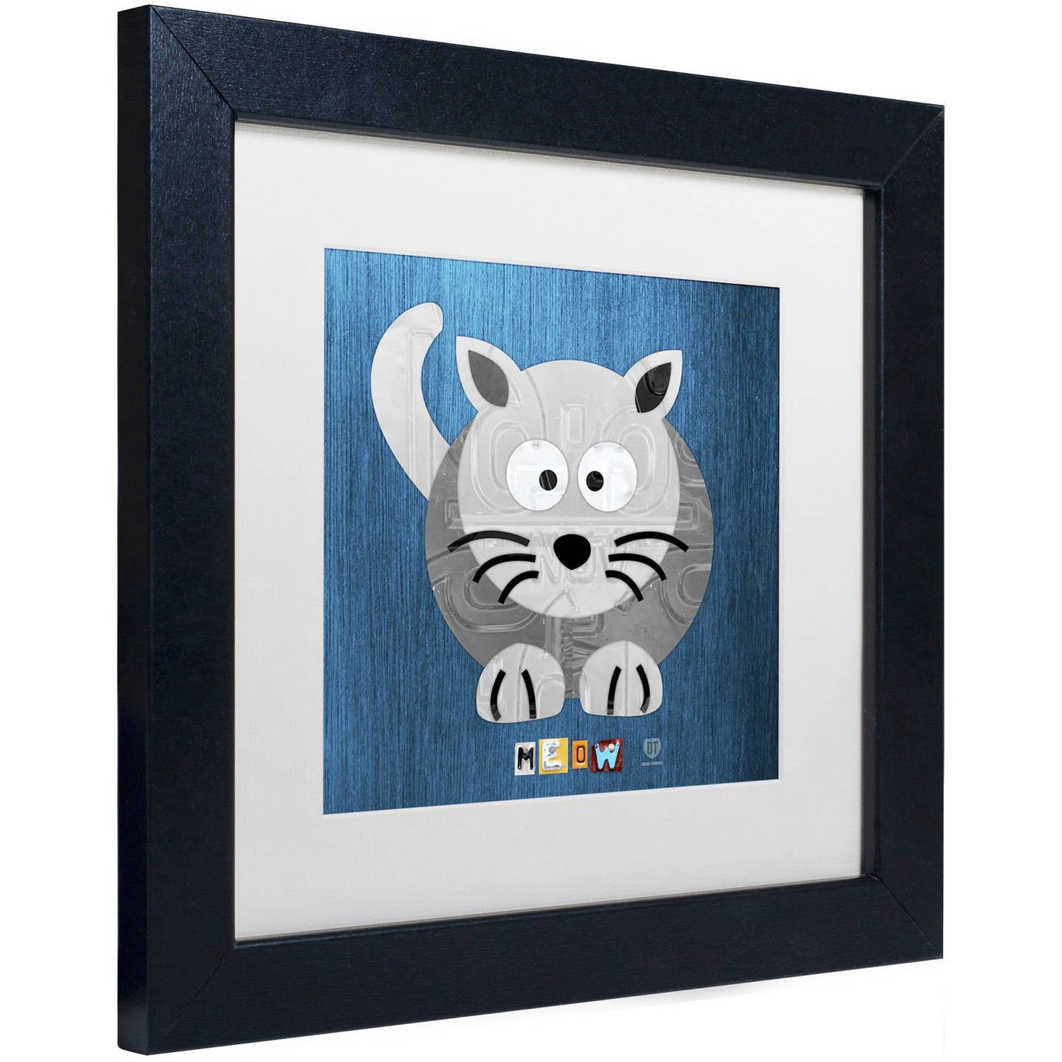Trademark Fine Art 'Meow The Cat' Canvas Art by Design Turnpike, White Matte, Black Frame