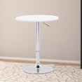 thumbnail image 1 of CorLiving Maya Round Adjustable Height Indoor Bar Table with Swivel and Metal Pedestal Base, Chrome/White, 1 of 7