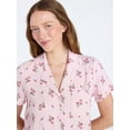 thumbnail image 5 of Joyspun Women’s Pointelle Knit Notch Top and Shorts Pajama Set, 2-Piece, Sizes XS-3X, 5 of 6
