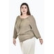 thumbnail image 2 of Blusa con detalle de borlas Roman Fashion /Tallas Extras, 225 (Café) verde 42, 2 of 5