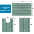 thumbnail image 6 of PrimeBeau Luxurious Non-Slip Absorbent 3 Piece Bathroom Rugs Set - Thick Striped Bath Rugs, 6 of 6