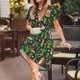thumbnail image 3 of Balery Cute Hedgehogs Cactus Blue Vestidos sueltos de manga corta para mujer, vestidos de verano 2025, vestidos casuales de corte A con vuelo., 3 of 6