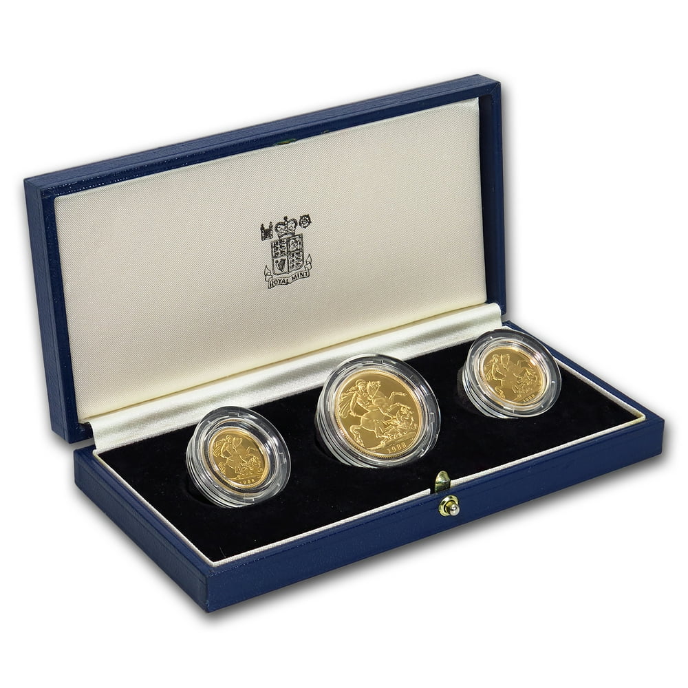 Royal Mint 1988 Great Britain 3Coin Gold Sovereign Proof Set