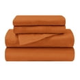 thumbnail image 2 of BNM Solid Flannel Cotton Sheet Set, Full, Pumpkin, 2 of 8