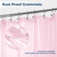 thumbnail image 6 of Yiannan Clear Pink PEVA Shower Curtain Liner, Rustproof Grommets, Waterproof, 3 Magnets，71x72, 6 of 7