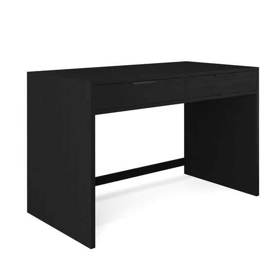 Martha Stewart Home Office Modular 2 Drawer Desk in Black with Oil Rubbed Bronze Hardware