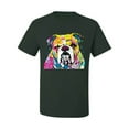 thumbnail image 2 of Wild Bobby Dean Russo Neon Colorful Pug Dog The Bulldog Dog Lover Men Graphic Tee, Forest Green, XX-Large, 2 of 5