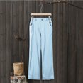 thumbnail image 3 of Pantalones Casuales Pantalones casuales de mujer Pantalones de verano de algodón transpirable Pantalones delgados (Azul claro M) Ygjytge para Mujer azul claro T XL, 3 of 9