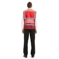 thumbnail image 2 of TOPTIE Lot de 5 Gilets de Bénévoles Unisexes de Sécurité Réfléchissants pour Course Cyclisme en Maille avec Poches-Rouge-2TG, 2 of 7