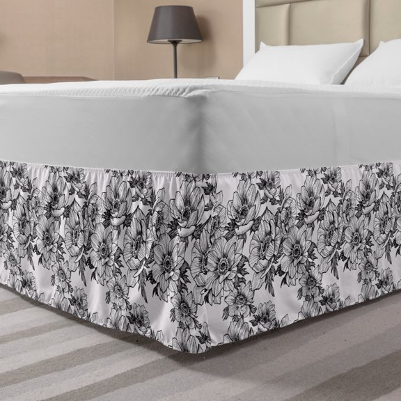 Ambesonne Microfiber Bed Skirt, Adjustable