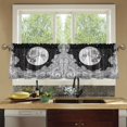 thumbnail image 4 of Yayeee Kitchen Curtains Tier Set of 2 Light Filtering 57"x24" Over Sink Window Panels, Black Moon, 4 of 7