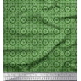 thumbnail image 1 of Soimoi Green Cotton Voile Fabric Arrow & Triangle Geometric Print Sewing Fabric Yard 42 Inch Wide, 1 of 3
