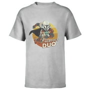 Star Wars The Mandalorian Mando and Grogu Perfect Duo - Short Sleeve T-Shirt for Kids - Customized-Athletic Heather