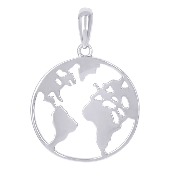 925 Sterling Silver Mens Globe Charm Pendant for Men