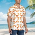 thumbnail image 5 of Shrimp Hawaiian Shirts For Men, Summer Short-Sleeve Relaxed-Fit Button-Down Shirts Xx-Large, 5 of 9