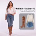 thumbnail image 6 of Love Steetly Women's Extra Wide Calf Knee High Boots, Slouchy Ruched Shaft, Chunky Block Heel Side Zip Casual Winter Tall Boots., 6 of 8