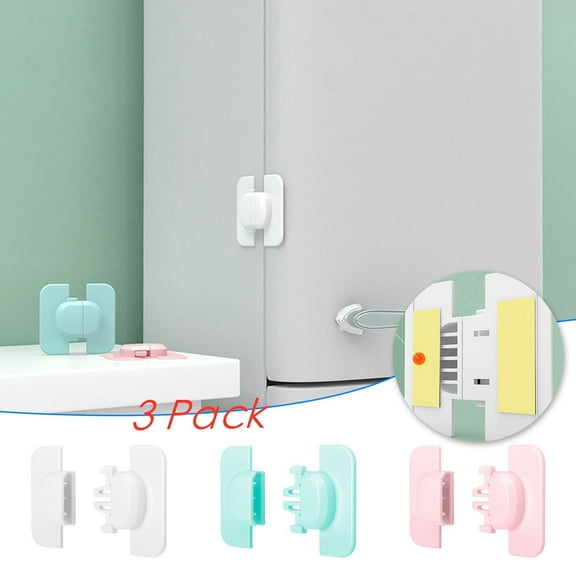Cabinet Locks Baby Proofing 3 Pack Fridge Locks for Kids Refrigerator Lock Cabinet Safety Locks for Toddlers Child Locks for Cabinets and Drawers Freezer Oven