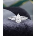 thumbnail image 4 of Silvago Jewel 0.75 Ct Lab Created Pear Cut Diamond Engagement Ring -14K White Gold Over Cluster Rings - Bridal Set Engagement Wedding Rings for Women's - 7th Year Anniversary Gifts for Mother, 4 of 9