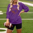 thumbnail image 2 of HUITKMM Chandails d'Hiver pour Femmes à Imprimé de Football Chandail à Capuchon Surdimensionné – Chandail à Col Rond Décontracté 3909 TTG, 2 of 4