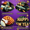 thumbnail image 4 of Floral Design Happy New Year Banner Pattern New Year Display 3D Lettering Colorful Decor Festive Backdrop for New Year Party Holiday Celebration Indoor Decor, 4 of 9