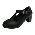 thumbnail image 3 of Wovix Women's T-Strap Pumps Plaid Mary Jane Pumps Low Block Heels Closed Dress Wedding Office Work Shoes, 3 of 9