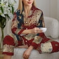 thumbnail image 6 of Yiaed American Flag1 Print Pajamas Women's Long Sleeve Sleepwear Soft Button Down Loungewear Pjs Lounge Set Nightwear Womens Pajama Pants-XX-Large, 6 of 7