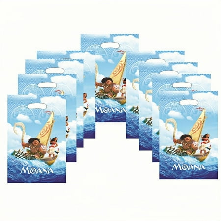 20Pcs Moanaa Ocean Princess Anime Cartoon Theme Party Gift Bags, Handheld Favor Candy Bags with Carry Handle for Birthday Party Decorations Supplies