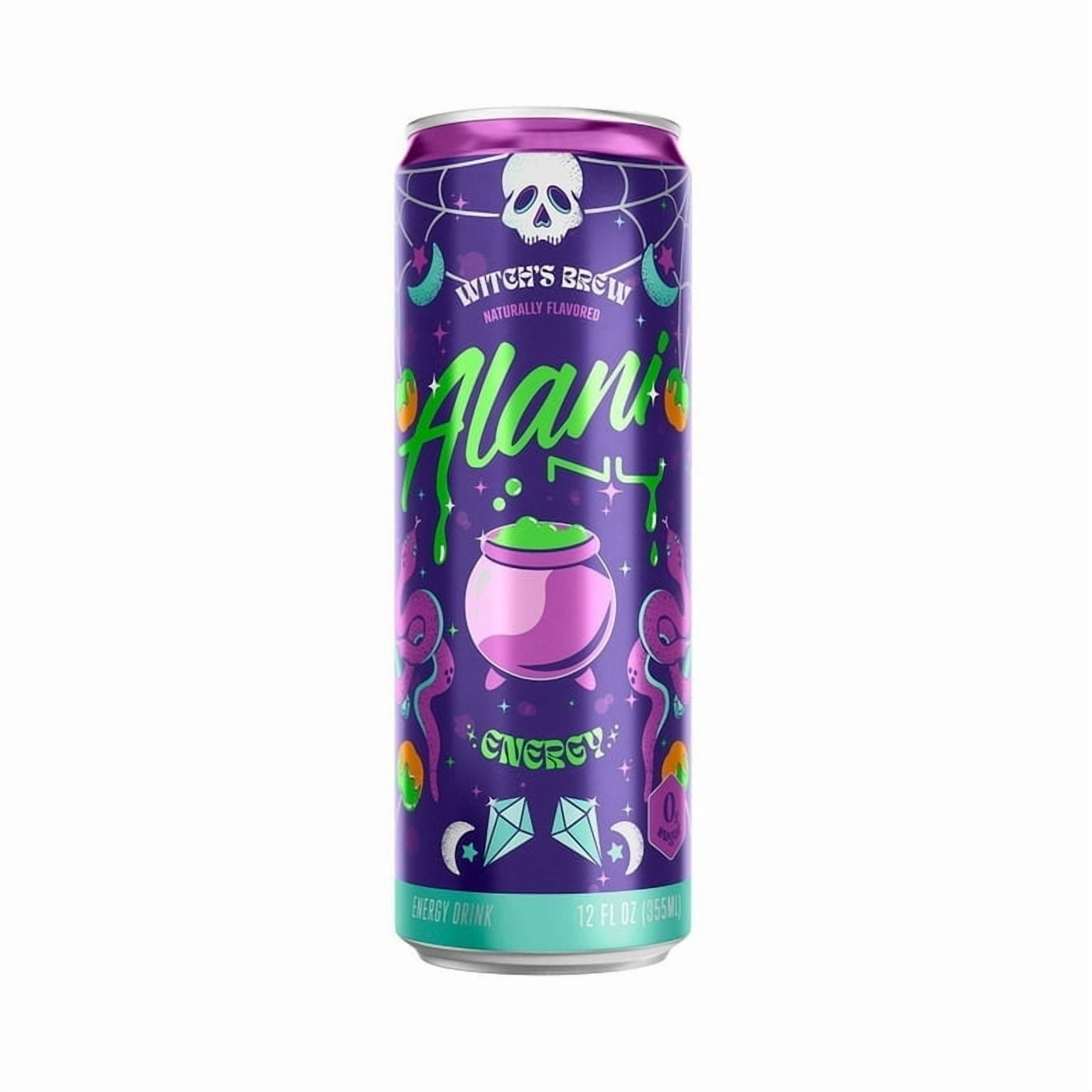 Alani Nu Sugar-Free Energy Drink, Pre-Workout Performance, Witch's Brew, 12 Oz Cans (Pack Of 12)