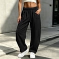 thumbnail image 5 of Women's cargo sweatpants elastic waist Womens Winter Casual Fashion Solid Color Multi Pocket Drawstring Elastic Waist Sweatpants Comfy Sweatpants for Women Gifts for Her, 5 of 7