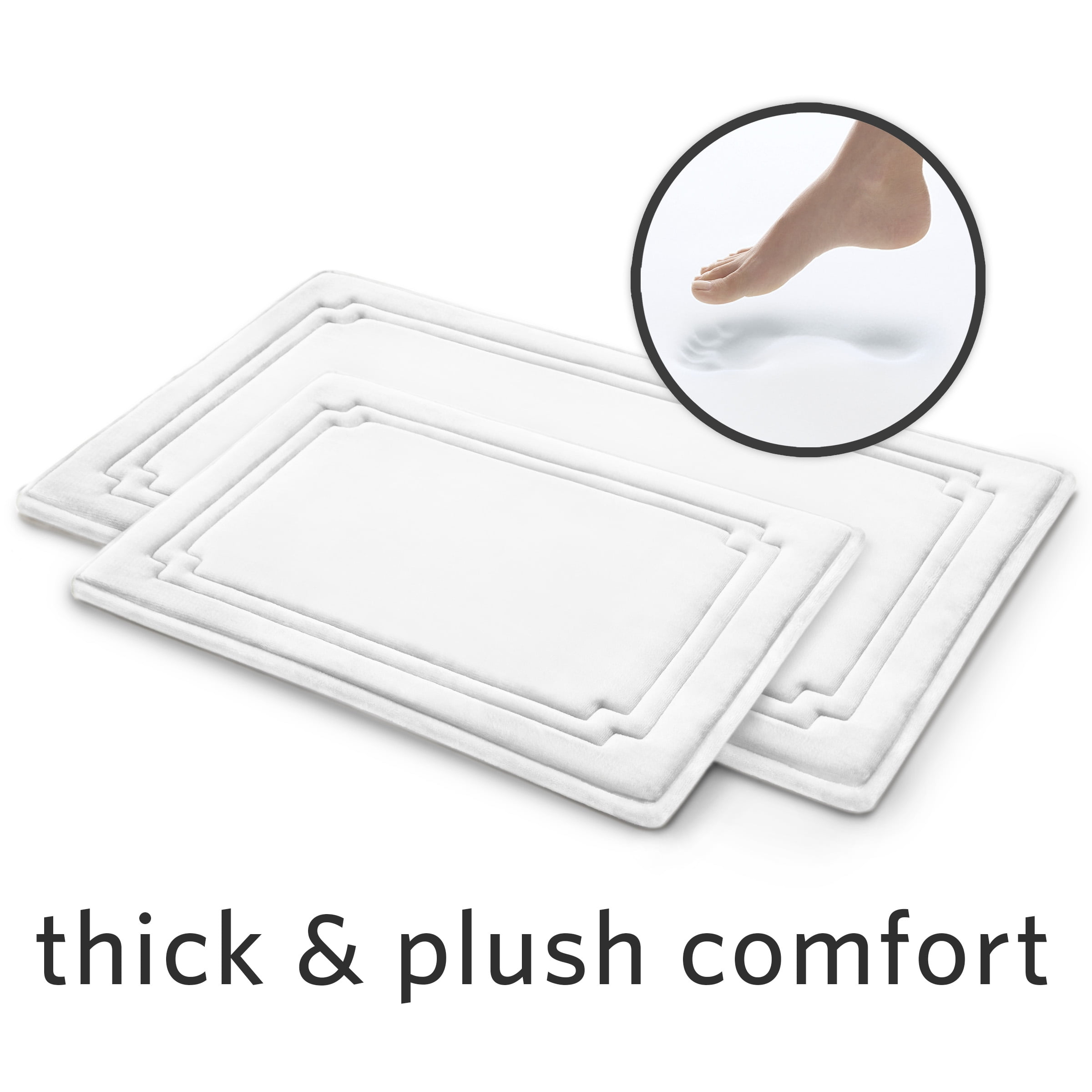 Better Homes & Gardens Thick & Plush 2Piece Bath Rug Set, White